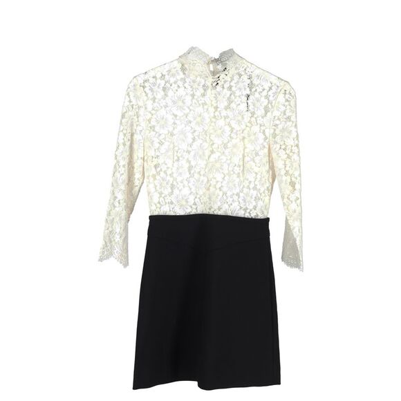 Sandro Two Tone Lace Dress in White Cotton - Picture 1 of 3